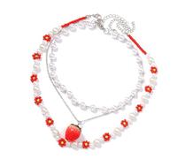 HDOYTXXM 3 Pack Lindo Collar Colgante De Moda Joyería De Cuello De Fresa Perfecto Para Pareja Joven O Amigos Cercanos Fresa