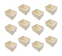 HDOYTXXM 6/12 Uds Caja de Almacenamiento pequeña de Madera, Cajas anidadas, Cesta Decorativa, artesanías de Pino Natural para, casa de muñecas, anidación de Madera en Miniatura