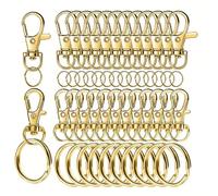 HDOYTXXM 60 anillos de metal diferentes y cierres de garra para joyas y accesorios de moda versátiles giratorios llaveros sujetadores
