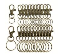 HDOYTXXM 60 anillos de metal diferentes y cierres de garra para joyas y accesorios de moda versátiles giratorios llaveros sujetadores