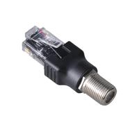 HDOYTXXM Adaptador convertidores Ftype a RJ45 Conectores adaptadores de acoplador de barriles coaxiales a RJ45 Macho Conectores Rectos coaxiales Acoplador coaxial Ethernet