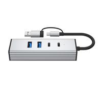 HDOYTXXM Adaptador USB 3.2 de 10 GB/S de 4 puertos para dispositivos tipo C, amplia compatibilidad, ordenador portátil, estación de acoplamiento USB