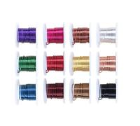 HDOYTXXM Alambres de latón para Suministros de Manualidades, Calibre 12, Metal, Flexible y Resistente para joyería y armaduras, Suministros para Hacer Joyas de 12 Colores