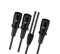 HDOYTXXM Cable divisor de 3 pines, 1 macho a 2 macho, combinador de micrófono equilibrado de 3 pines, adaptador de micrófono de sonido profesional Y