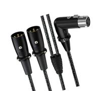 HDOYTXXM Cable divisor profesional de 3 pines, 1 macho a 2 hembras, combinador de micrófono simétrico, cable Y, adaptador