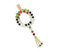 HDOYTXXM Cadena ajustable de cristal multicolor hecha a mano para joyería de oración festiva Actividad de desgaste diario Pulsera de borla triangular ligera, talla única, como se describe