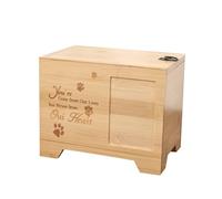 HDOYTXXM Caja de recuerdos para mascotas, urna con zona de visualización de fotos, palabras conmemorativas para recordar la pérdida de un perro, caja de cenizas de madera natural