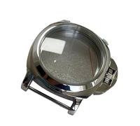 HDOYTXXM Caja de reloj de acero inoxidable de 44 mm para varios movimientos, reparación y mantenimiento accesorios con cubiertas de cristal, carcasa impermeable, marrón arena