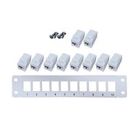 HDOYTXXM Cat6 10 Port Panel Apoya la parte trasera Cat6 Unschirm para W/codificado T568A/B cableado para cable de red RJ45 rack/Wall Mou