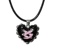 HDOYTXXM Collar con colgante de corazón líquido, collar de cruz de metal para mujeres y niñas, tendencia estética, joyería estética, cuerda de cera, ojo de diablo