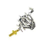 HDOYTXXM Collar con colgante de crucifijo de cráneo, con manos de oración, joyería para festivales de música y fiestas, accesorio de festival, talla única, como se describe, como se describe