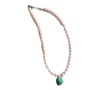 HDOYTXXM Collar de corazón de perlas acrílicas coloridas declaración de hechizo de amor simple collares cortos clavícula joyería joyería