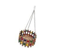 HDOYTXXM Columpio Multiusos para pájaros, Parques Infantiles, Plataforma de Madera, Estructura metálica, Refugio, Hamaca, Cama para Aves, estimulación física, Masticar, Juguete de Madera para Loros