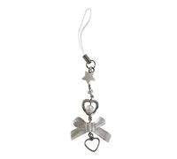 HDOYTXXM Correas de teléfono móvil llavero estrella de cristal Bowknot mariposa cadena teléfono cordón cadena anti perdido llavero bolso