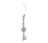 HDOYTXXM Correas de teléfono móvil llavero estrella de cristal Bowknot mariposa cadena teléfono cordón cadena anti perdido llavero bolso