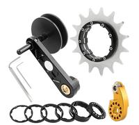 HDOYTXXM Desviador de velocidad única, tensor de cadena, guía ajustable, cassette de ajuste de velocidad única, engranajes, tensor de bicicleta