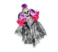 HDOYTXXM Diadema elegante de Spiderweb con encaje con diseño de calavera y rosa, perfecta para Halloween, punk, cosplay, accesorios góticos de resina para eventos temáticos