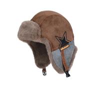 HDOYTXXM Gorra aislada para clima frío, orejeras ajustables, poliéster resistente al viento para adultos, niños, deportes, orejeras resistentes al frío, marrón, Talla única