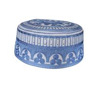 HDOYTXXM Gorro étnico con parte superior plana, gorro de mujer para eventos religiosos, reuniones culturales, ocasiones informales, gorro de oración, azul, M
