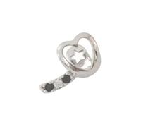 HDOYTXXM Joyería para piercing de diente de oro con corte de corazón doble, cobre galvanizado brillante, accesorio ligero para cuerpo, adecuado para pieles sensibles, joyería para cuerpo brillante de