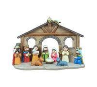 HDOYTXXM Juego de figuras de belén de la Sagrada Familia, resina no tóxica, perfecta para centros de mesa de temporada, figuras de cuentos navideños
