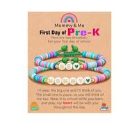 HDOYTXXM Juego de Pulseras para niñas Arcilla de cerámica Ajustable Joyería a Juego para Madre e Hija con Tarjetas de Mensajes alentadores Regalo Pulsera alentadora de Arcilla para niñas