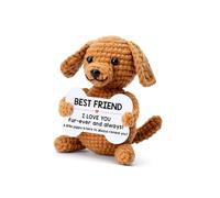 HDOYTXXM Muñeco de Perro de Ganchillo Hecho a Mano, compañero de Apoyo Emocional Tejido para Colgar en, Adorno para decoración del hogar, Regalo de cumpleaños, Adorno Colgante