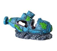 HDOYTXXM Naufragio de resina realista para tanque de peces, acuarios, paisaje, maceta, ornamento de plantas, protección destruida, decoración de paisajes