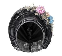 HDOYTXXM Pañuelo para la cabeza con diseño de flores africanas, turbante para ceremonia de boda, ocasiones formales, fotografía, sombrero, bufanda transpirable, gorro, Gris plateado., Talla única