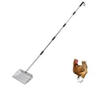 HDOYTXXM Recogedor de residuos metálico de 5 Secciones, ergonómico Ajustable para Limpieza eficiente de Mascotas y Aves de Corral, Herramienta de Limpieza de estiércol de Pollo