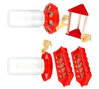 HDOYTXXM Solución combinada de para alimentación de Aves de Corral con Percha para Mantener a Sus Aves Felices e hidratadas Outdoor Poultry Equipment