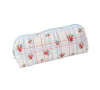 HDOYTXXM Suave Flor Lápiz Lápiz Bolsa Organizadores Caso Para Niños Y Adultos Uso Bolsa De Impresión Lápiz Flor Bolsa, Blue Grid Red Flower, Mass Beauty