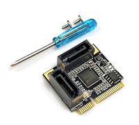 HDOYTXXM Tarjeta PCIE SATA3.0 de 2 puertos 6 Gb/s controlador ASM1061 chip expansión para ordenador de sobremesa pequeña ampliación