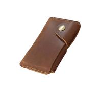 HDOYTXXM Tarjetero con cierre de botón caso de cambio de moneda billetera retro para mujeres y hombres cartera de crédito monedero con cierres a presión, marrón