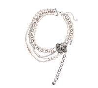 HDOYTXXM Único, inconsistente, copia de varios hilos de cadenas de piedra, mezcla permanente, edificio, trajes de juego simples, copia de moda, collar de perlas