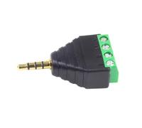 HDOYTXXM Vídeo hembra macho 3 5 mm 4 pines estéreo macho para atornillar el conector de abrazadera 3 5 mm hembra 4 pines abrazadera tornillo de bloque adaptador