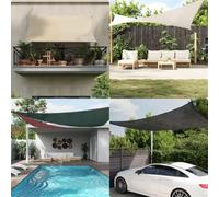 HDPE Resistente a UV 7x7 m Crema | Toldo Vela Crema HDPE 160g/m² 7x7m Proteccion Solar UV90% Impermeable Jardin Terraza