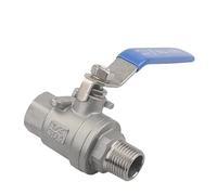 HDPHCRIUN 1/2 "3/4" 1 "1-1/4" 1-1/2 "2" Rosca BSPT Hembra/Macho válvula de Bola 2 vías Acero Inoxidable 304 Accesorio tubería Agua(G,1.25 Inch)