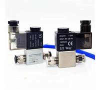 HDPHCRIUN 2V025-08 Normalmente Cerrado 12V 24V 220V 1/4quot; Válvula solenoide de Aire 2 vías y Posiciones Control neumática 1 Pieza(2V025-08 DC24V,with 4mm Fittings)