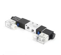 HDPHCRIUN 4V230-08C 5 vías 3 Posiciones 1/4 "válvula solenoide neumática DC12V DC24V AC110V AC220V w Conector de Accesorios 4 6 8 10 12mm(4V230-08C w PC6,AC 110V)