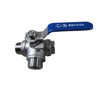 HDPHCRIUN Válvula de Bola 3 vías, Rosca Hembra Macho 1/2" y 3/4", DN15 DN20, Acero Inoxidable 304, con manija Puerto LT(G-l Type,0.5 Inch)