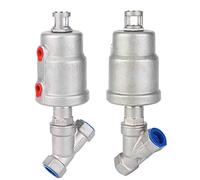 HDPHCRIUN Válvula de Bola actuador, válvula ángulo accionada Acero Inoxidable, Rosca Hembra, Vapor neumática, colectores solenoide, 1 Uds(DN20)