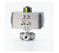 HDPHCRIUN Válvula de Bola neumática Tres vías Plataforma Alta Piezas DN10 con Rosca Interna Acero Inoxidable válvula Tipo T L(L Type)