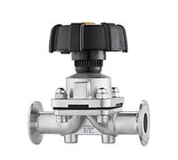HDPHCRIUN Válvula de diafragma instalación rápida Acero Inoxidable 316L Tri-Clamp OD 50,5mm 1 Uds(12.7mm)