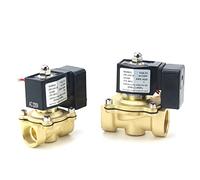 HDPHCRIUN Válvula Solenoide eléctrica de latón Normalmente Cerrada con Bobina Ahorro energía DN15 DN20 12V/24V/220V for Agua, Aceite, Gas, 1 Uds(AC220V-VITON Seal,1/2inch)