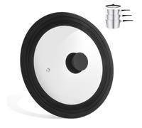 HDRNT Tapa universal negra, tapa de cristal resistente al calor, tapa para sartenes y ollas, silicona, tapa universal para ollas y sartenes con 28/30/32 cm de diámetro (28-30-32 cm)