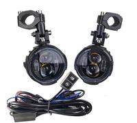 HDRTCBU Faro Adicional para Moto Par de faros antiniebla para motocicleta de 100W, foco de luz Led, faro intermitente de doble Color, faro antiniebla para Moto Luz Delantera de Motocicleta