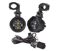 HDRTCBU Faro Adicional para Moto Par de faros antiniebla para motocicleta de 100W, foco de luz Led, faro intermitente de doble Color, lámpara antiniebla para Moto Luz Delantera de Motocicleta