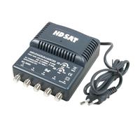 HDSAT - Amplificador de Antena de TV TNT 4 Salidas Amplificador Interior 220V - Ganancia 25dB Ajustable UHF VHF