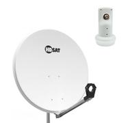 hdsat antena parabólica blanca 80 cm + LNB Single HD 4 K Ideal Astra Eutelsat